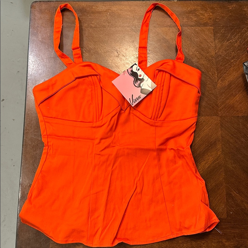 Vixen Maneater Orange Bustier Top